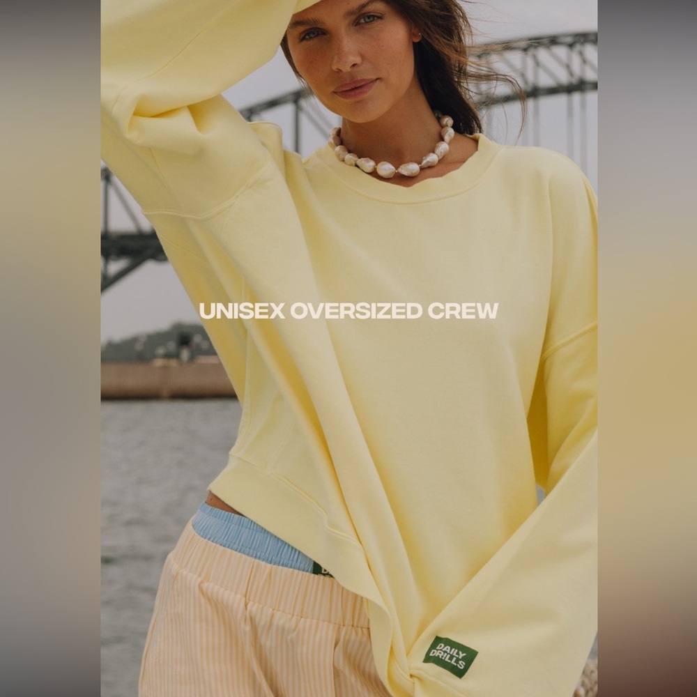 Daily Drills Unisex Oversized Crew - LEMONADE